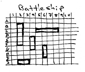 Battleship pen and pencil game