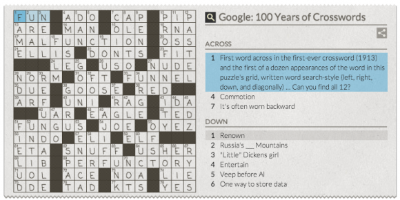 google crossword answers doodle