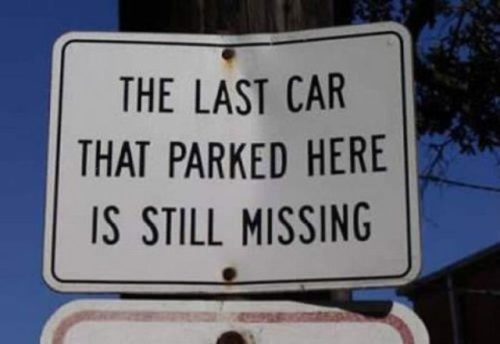 funny tow sign