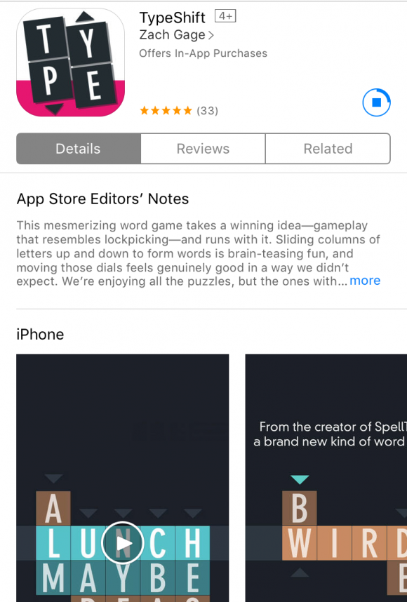 Best Word Game Apps: TypeShift via Apple's App Store 