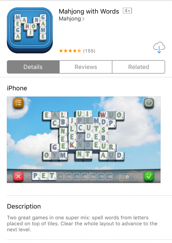 Best Word Game Apps: Mahjong with Words via Apple's App Store 