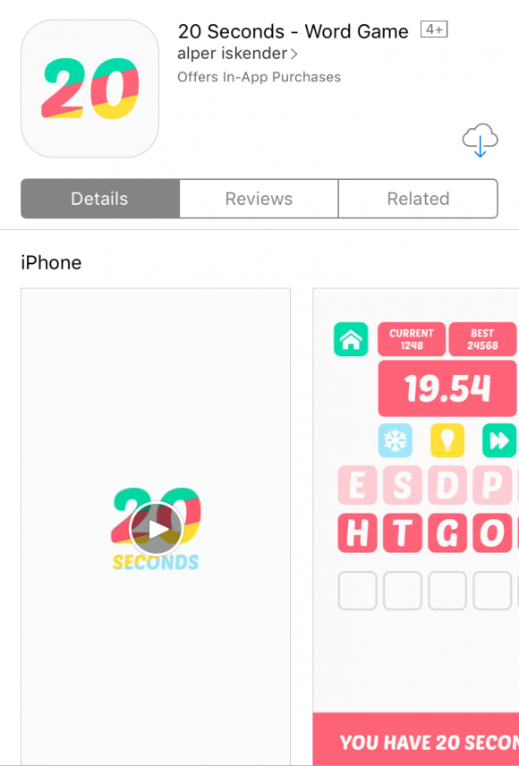 Best Word Game Apps: 20 Seconds via Apple's App Store