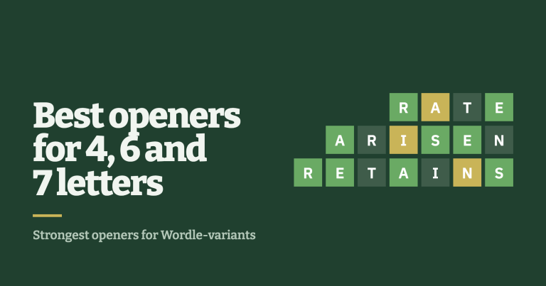 Best Starting Words for 4-, 6-, and 7-Letter Wordle (Lingle Variants)