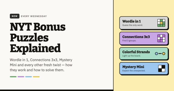 The six NYT Bonus Puzzles explained, including Wordle in 1 and Connections 3x3