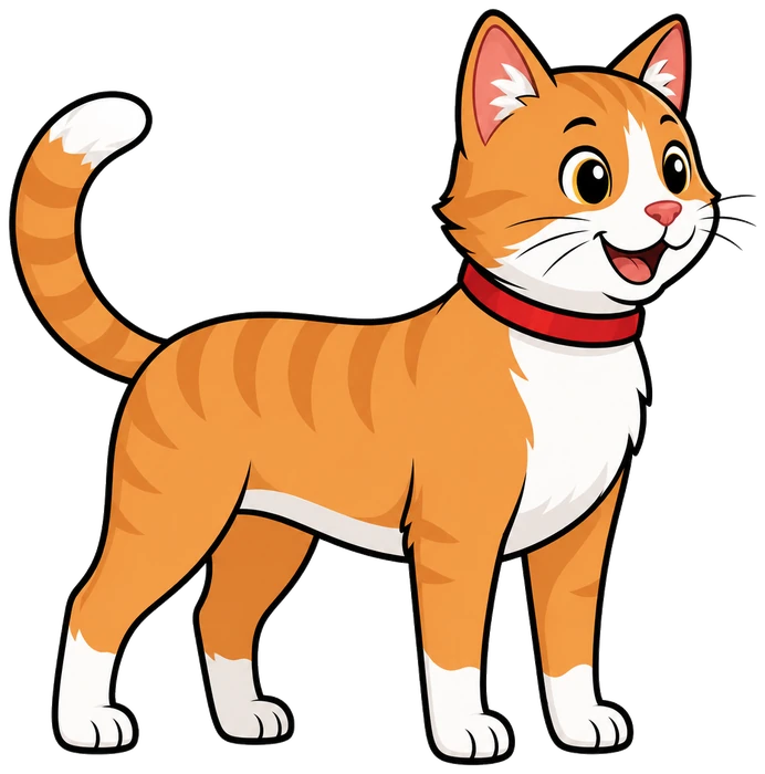 Cartoon adult cat