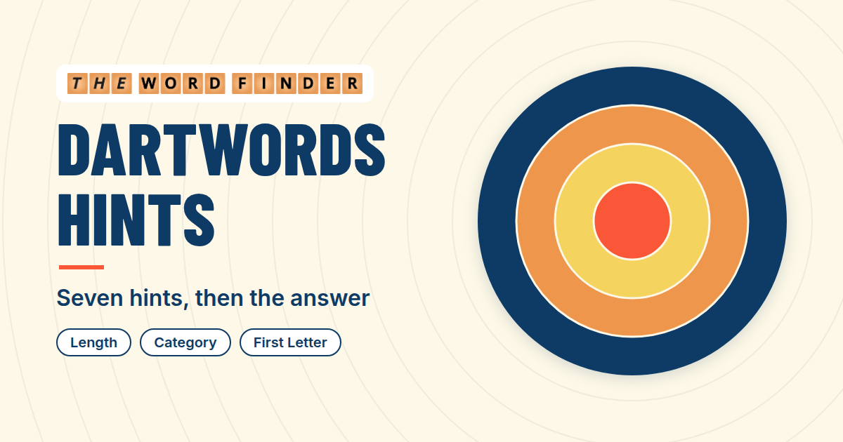 Dartwords Hints & Answer for October 25, 2026 | The Word Finder