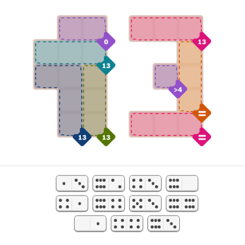 An example of a NYT Pips Hard puzzle